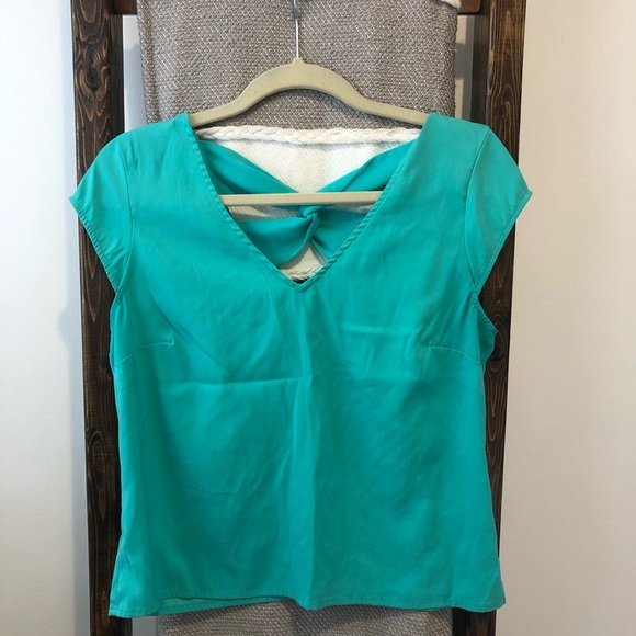 Teal express top with laced up back - Picture 1 of 2